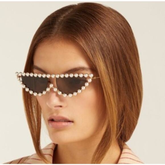 Vintage Cat Eye Sunglasses Trendy 2024 Fashion Rhinestone Clear Shades Bling NEW - Picture 4 of 6
